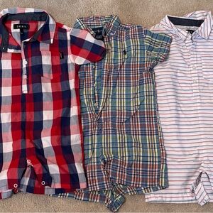 DKNY Kids Checkered Button Down Shirt - Red, Blue, and White